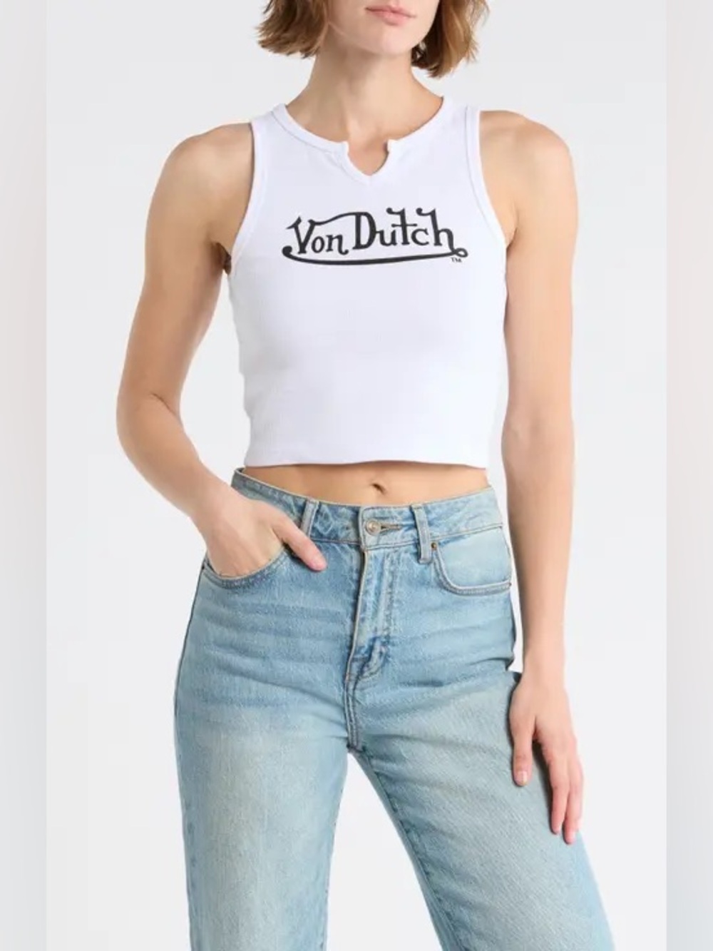 NWT Von Dutch Split Neck Tank Top